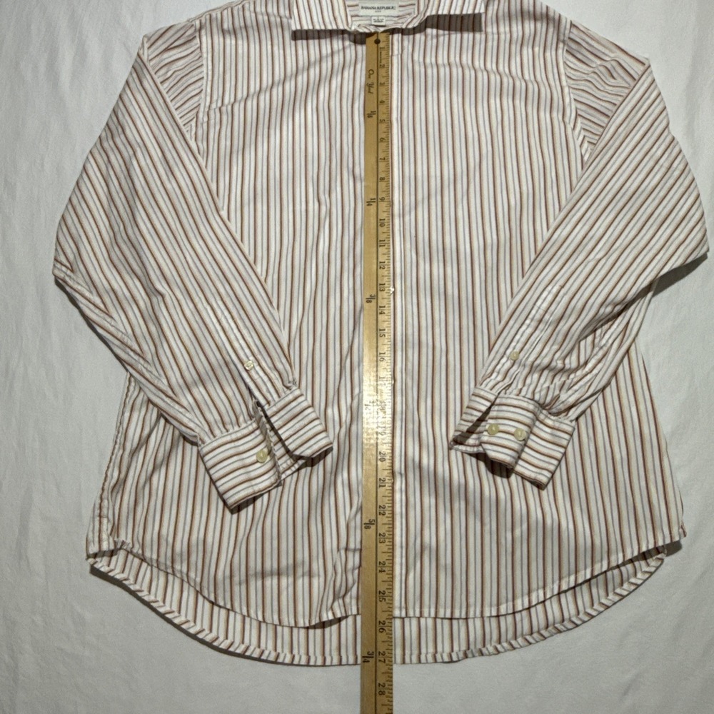 Banana Republic Shirt Men's L Striped Button Down Dress Casual Long Sleeve - Picture 5 of 7